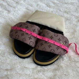 Brown Monogram Slide Sandals